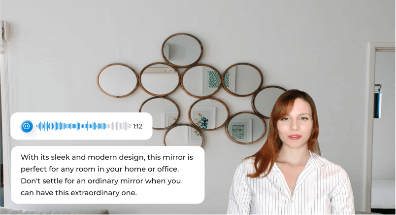 Text to video mirror background video