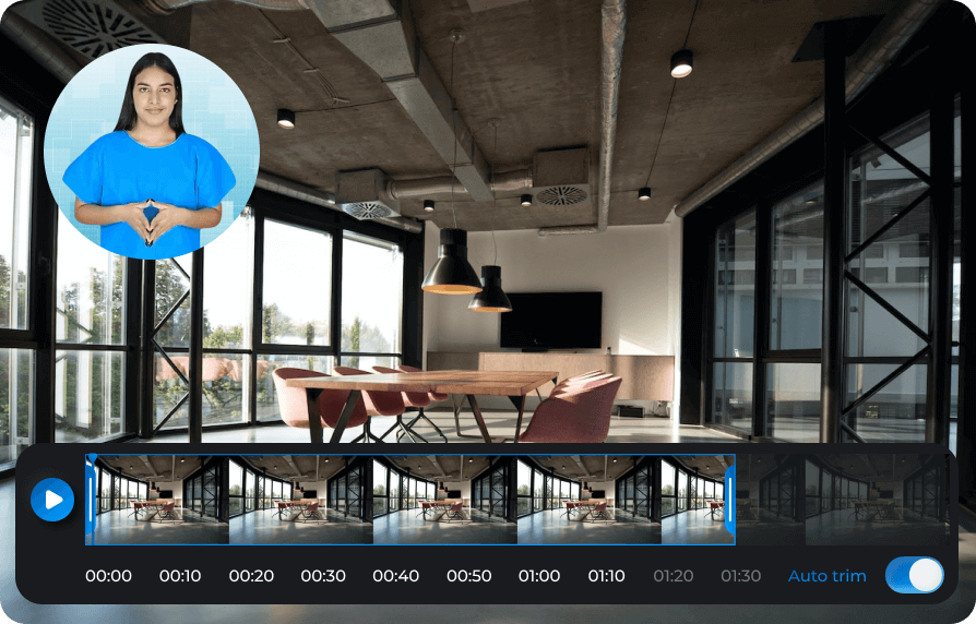 AI video editor trim