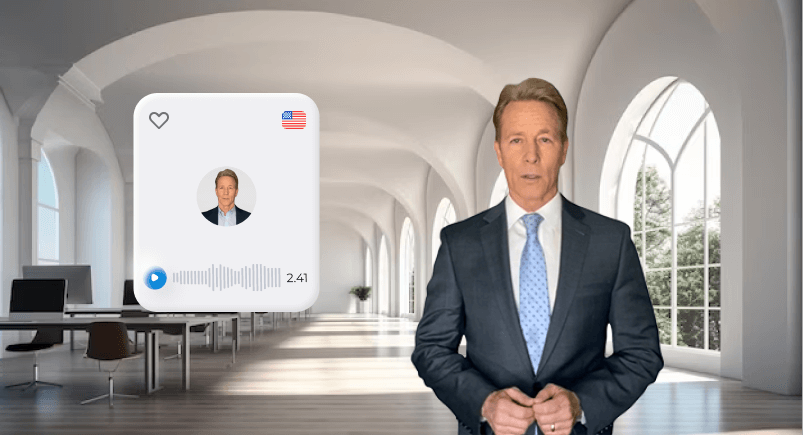 The man presented the design of the room