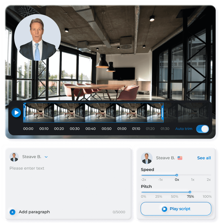 AI video generator editor dashboard